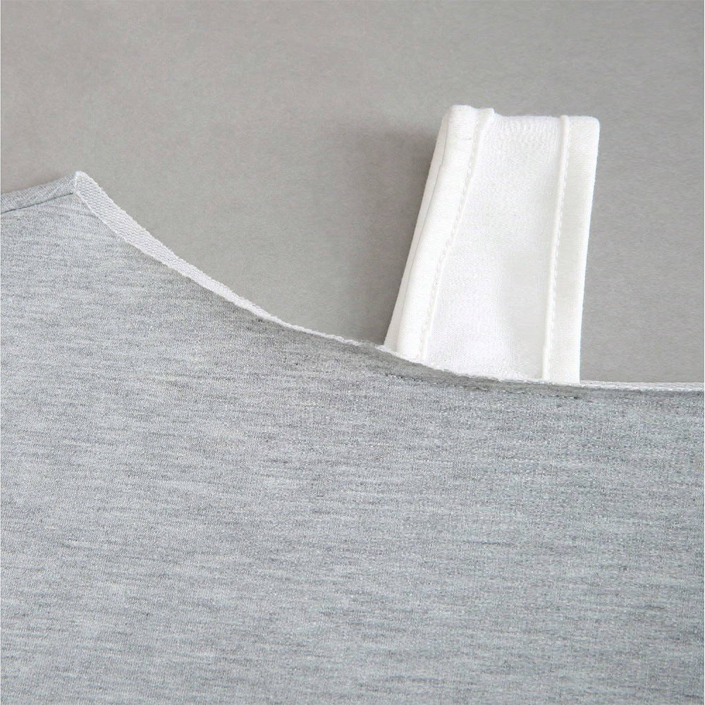 Damen cropped Sweatshirt mit asymmetrischem Design und voluminösen Ärmeln Drune