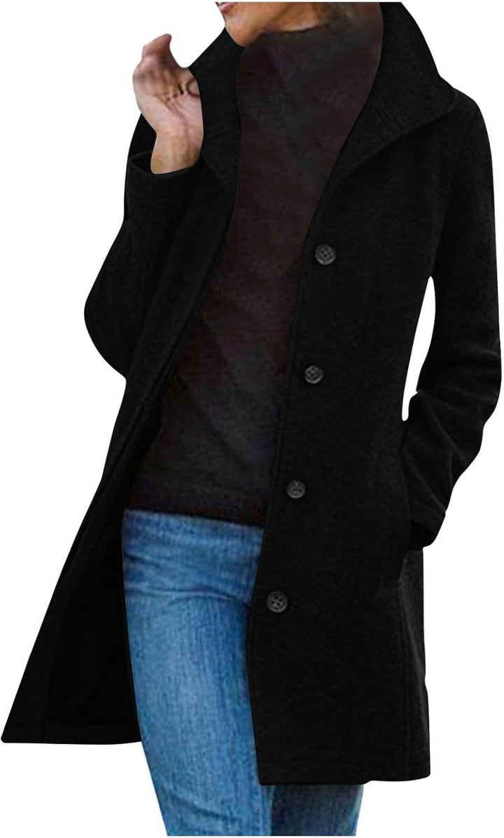 Damen modischer Wollmantel Drune