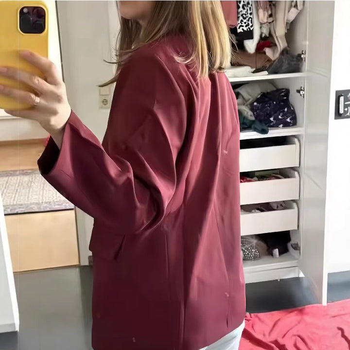 Damen Elegante Doppelreiher-Blazerjacke Drune