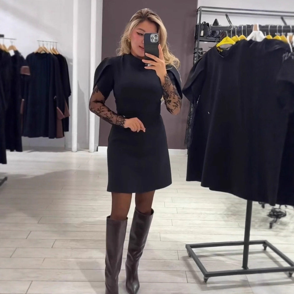 Damen Elegantes Kleid mit Spitze und figurbetontem Schnitt Drune