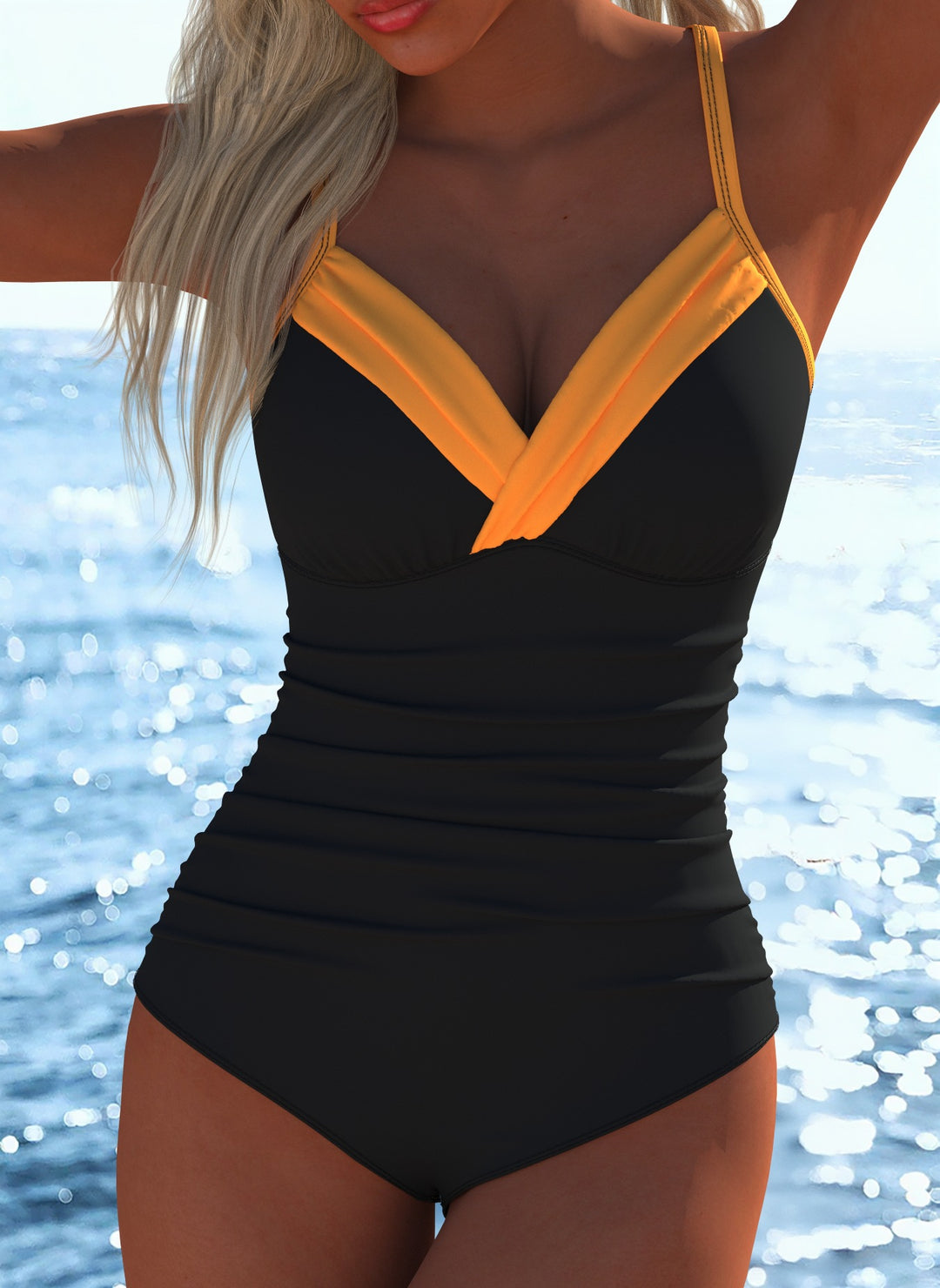 Damen Schwimmanzug mit raffiniertem Wickeldesign und komfortablem Schnitt Drune