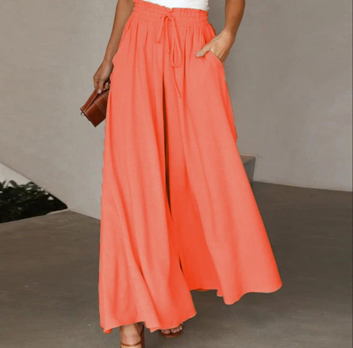 Damen Palazzo-Hose mit elastischem Bund und Taschen Drune