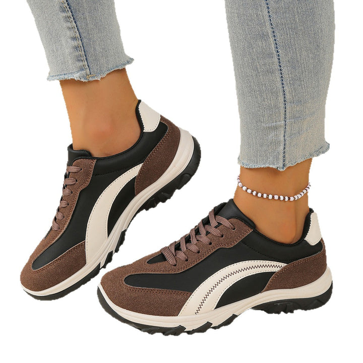 Damen sportliche Keil-Sneaker mit Velours-Overlays, profiliertem Trailsohle und gepolstertem Memory-Fußbett Drune