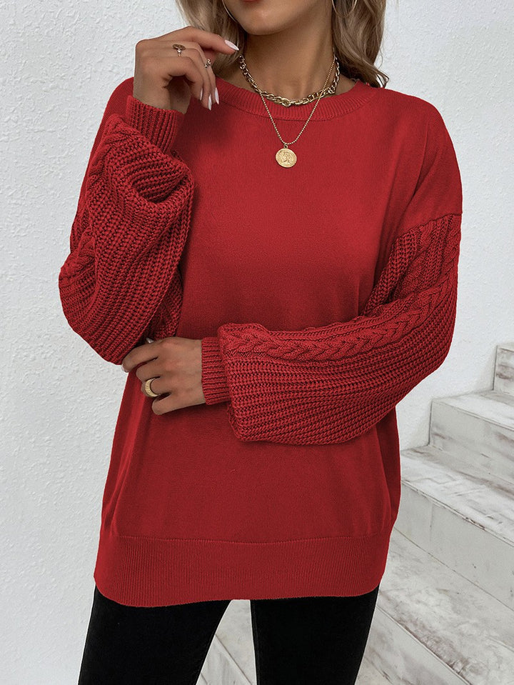 Damen Pullover mit strukturierten Ärmelpartien und lockerer Passform Drune