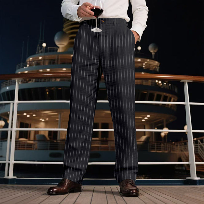 Herren elegante Streifen-Hose Drune