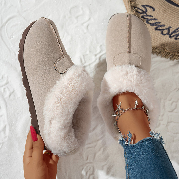 Damen Fuzzy Hausschuhe mit flauschigem Innenfutter Drune