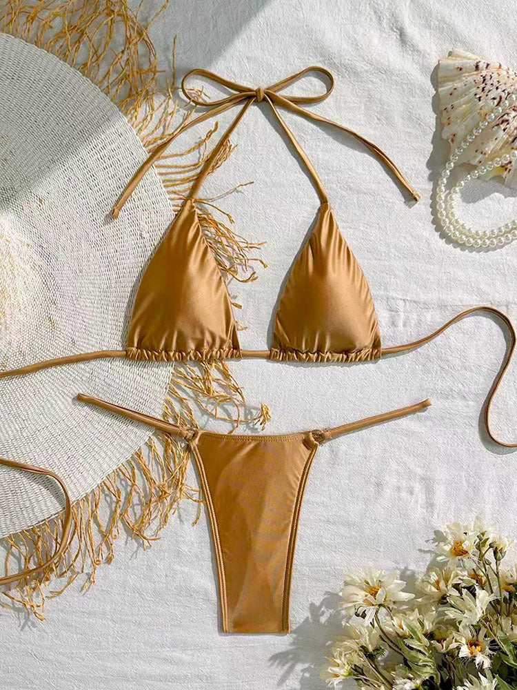 Damen Triangel-Bikini mit verspieltem Fransen-Design Drune