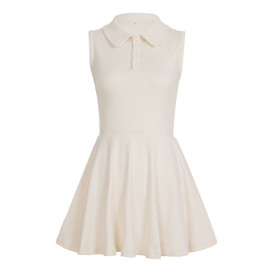 Damen Polo-Kleid mit elegantem Kragen und fließendem Rock Drune