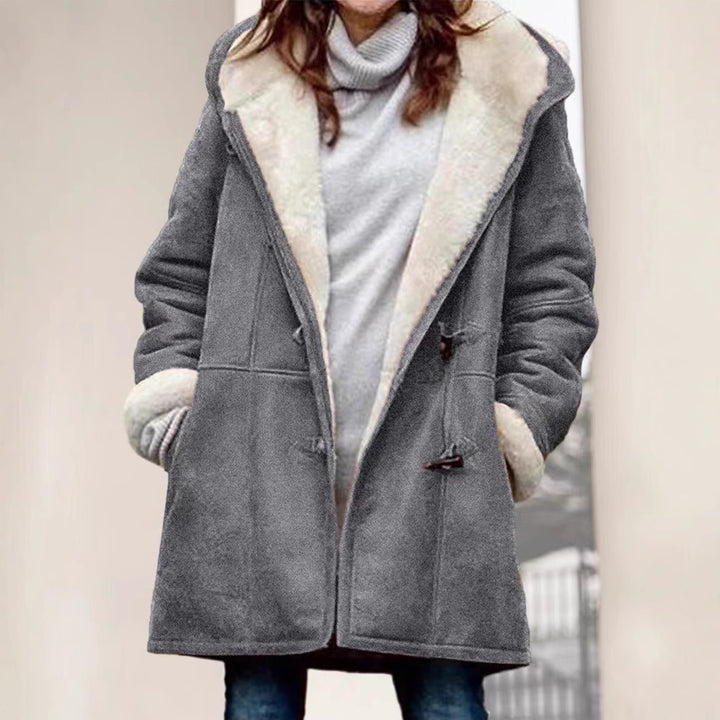 Damen Wollmantel mit Teddy-Futter und lockerer Passform Drune