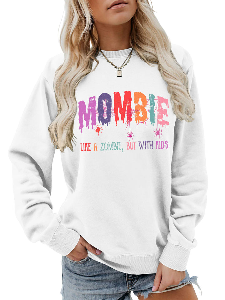 Damen Sweatshirt mit kreativem Zombie-Motiv Drune