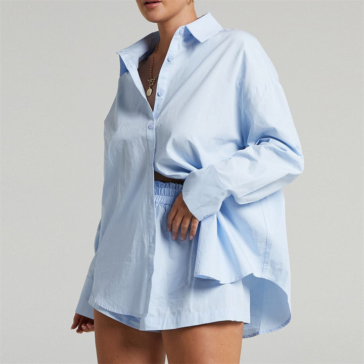 Damen stilvolles oversize Button-Up Hemd Drune