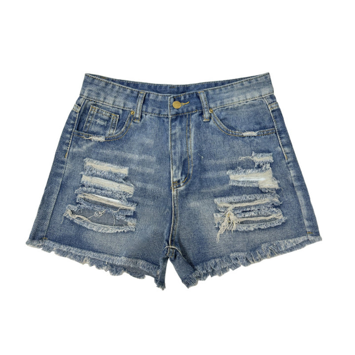 Damen Destroyed Denim Shorts Drune
