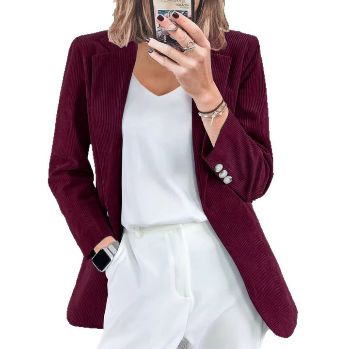 Damen modischer gestreifter Blazer mit schmalem Schnitt Drune