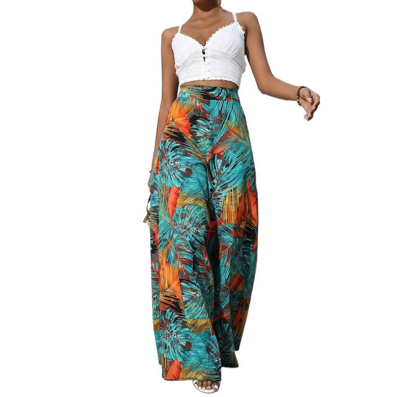 Damen Weit geschnittene Sommerhose mit floralem Muster Drune