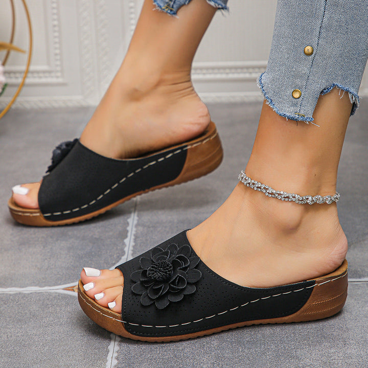 Damen modische Sandalen mit floralem Dekor Drune