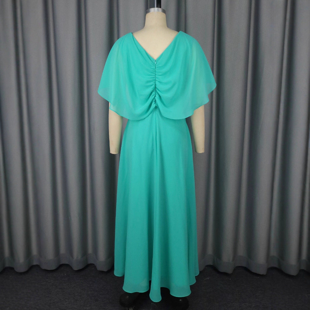 Damen elegantes Maxikleid mit Blütenapplikationen Drune