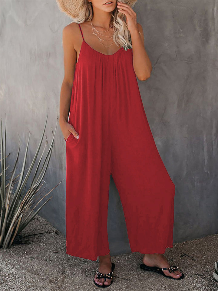 Damen Lässiger Jumpsuit mit weitem Schnitt und praktischen Taschen Drune