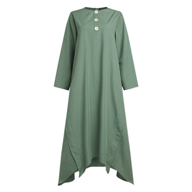 Damen Longshirt mit asymmetrischem Saum und Knopfdetail Drune