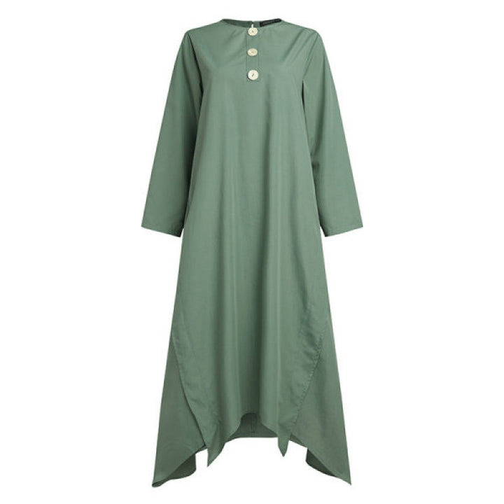 Damen Longshirt mit asymmetrischem Saum und Knopfdetail Drune