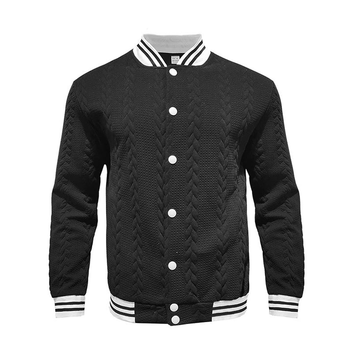 Herren stylische Bomberjacke mit strukturiertem Strickmuster und sportlichen Akzenten Drune