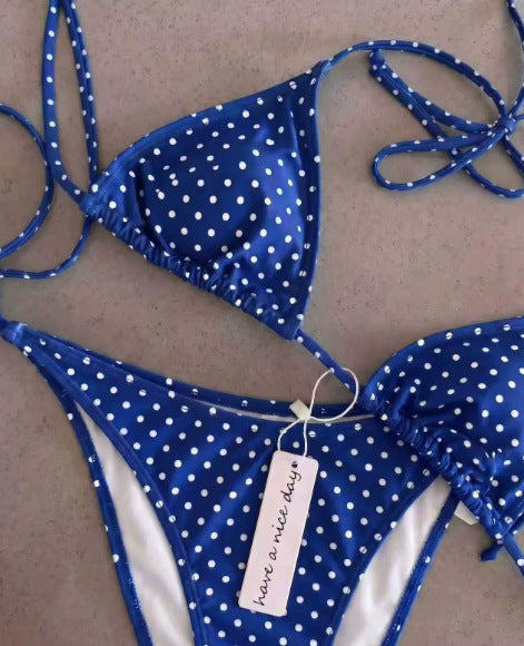 Damen Triangel-Bikini mit punktemuster Drune