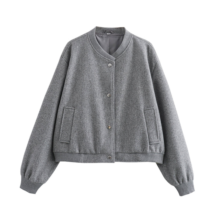 Damen lässige Oversize-Jacke mit Knopfverschluss Drune