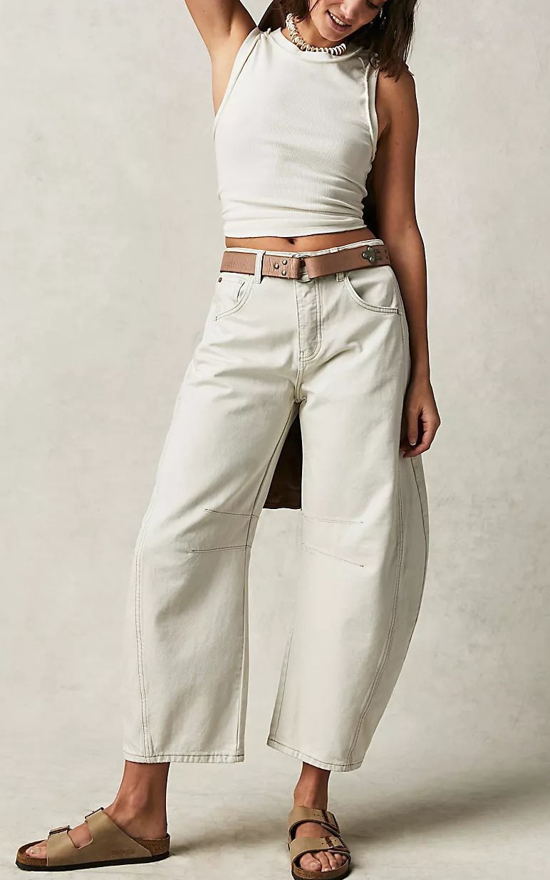 Damen Bequeme und lässige Jeans mit weitem Schnitt Drune