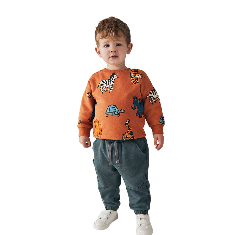 Kinder Sweatshirt mit buntem Tiermotiv Drune