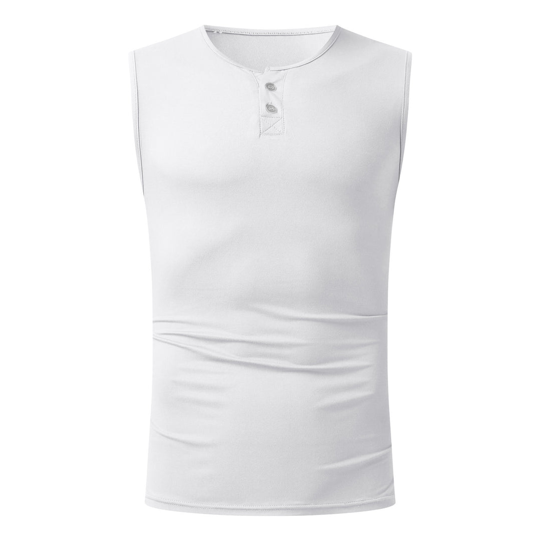 Herren ärmelloses Fit-Tanktop mit Knopfdetails Drune