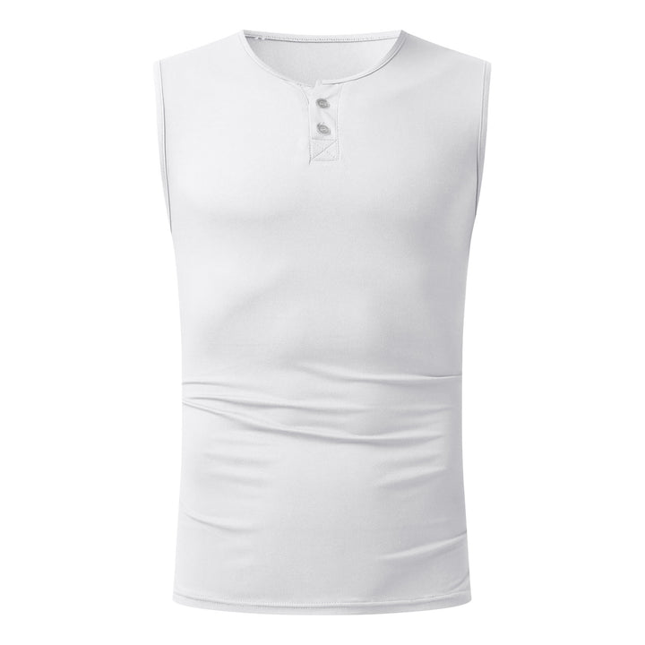 Herren ärmelloses Fit-Tanktop mit Knopfdetails Drune