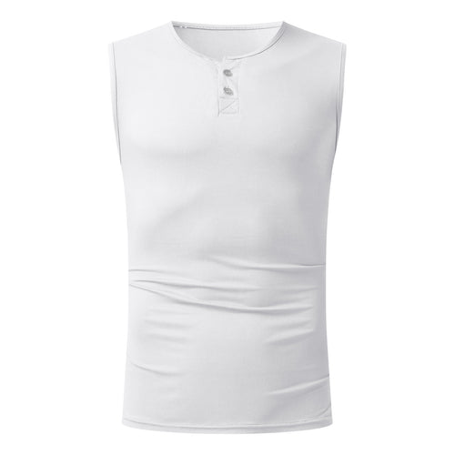 Herren ärmelloses Fit-Tanktop mit Knopfdetails Drune