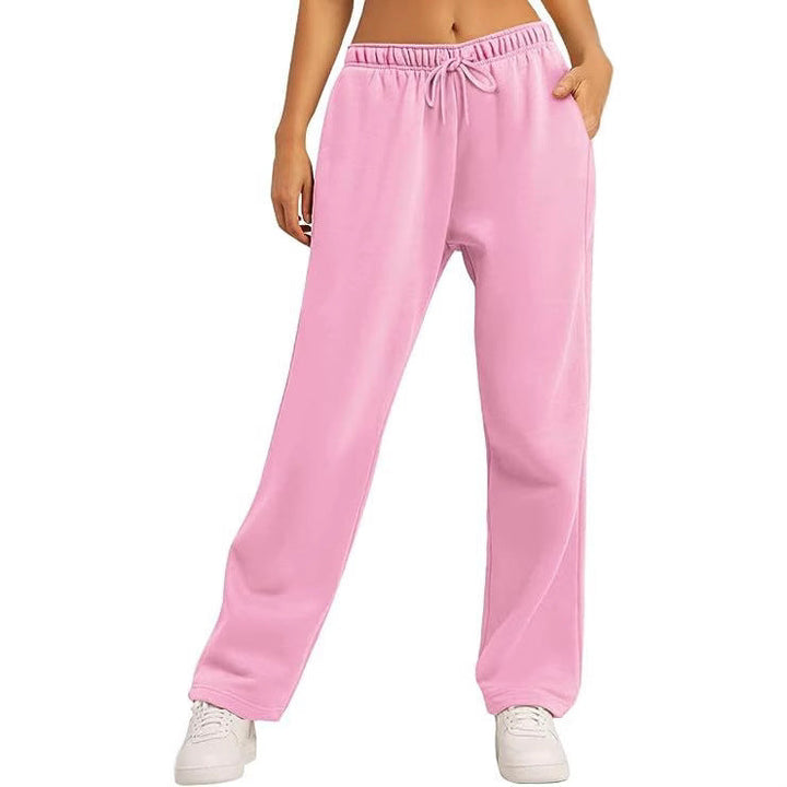 Damen bequeme Sporthose mit elastischem Bund und praktischen Taschen Drune