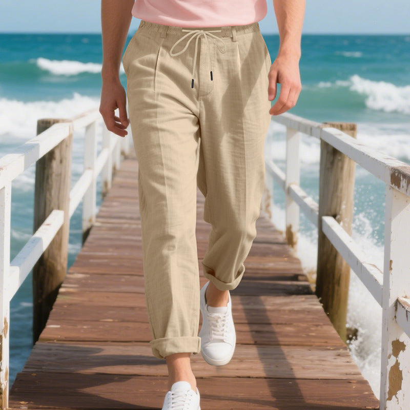 Herren Leichte Freizeithose mit elastischem Bund und seitlichem Kordelzug Drune