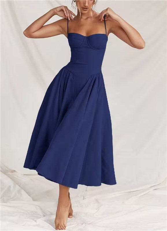 Damen Midi-Kleid mit elegantem Schnitt und komfortablen Trägern Drune