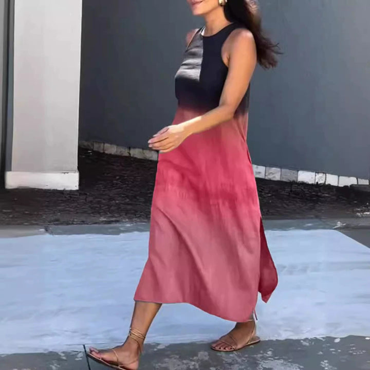 Damen ärmelloses Maxikleid mit sanftem Farbverlauf Drune