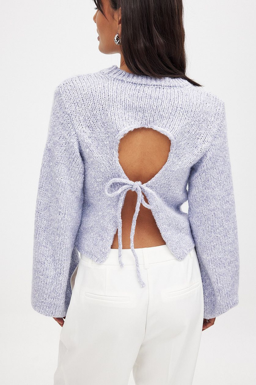 Damen Strickpullover mit offenem Rückendesign und eleganter Schnürung Drune