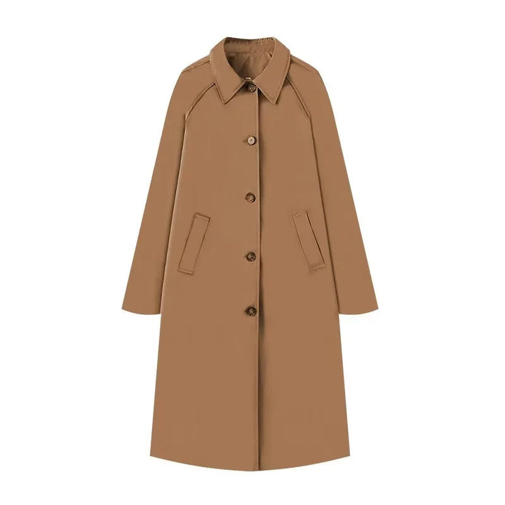 Damen eleganter Trenchcoat mit schmalem Schnitt und praktischen Taschen Drune