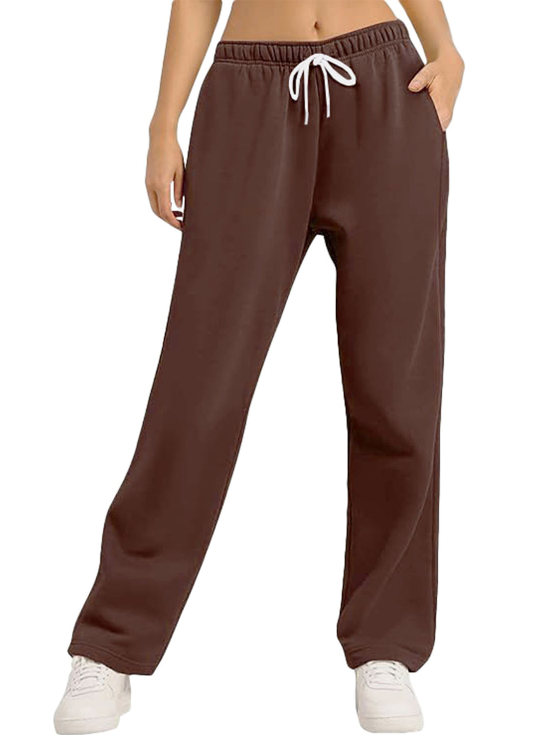 Damen bequeme Sporthose mit elastischem Bund und seitlichen Taschen Drune