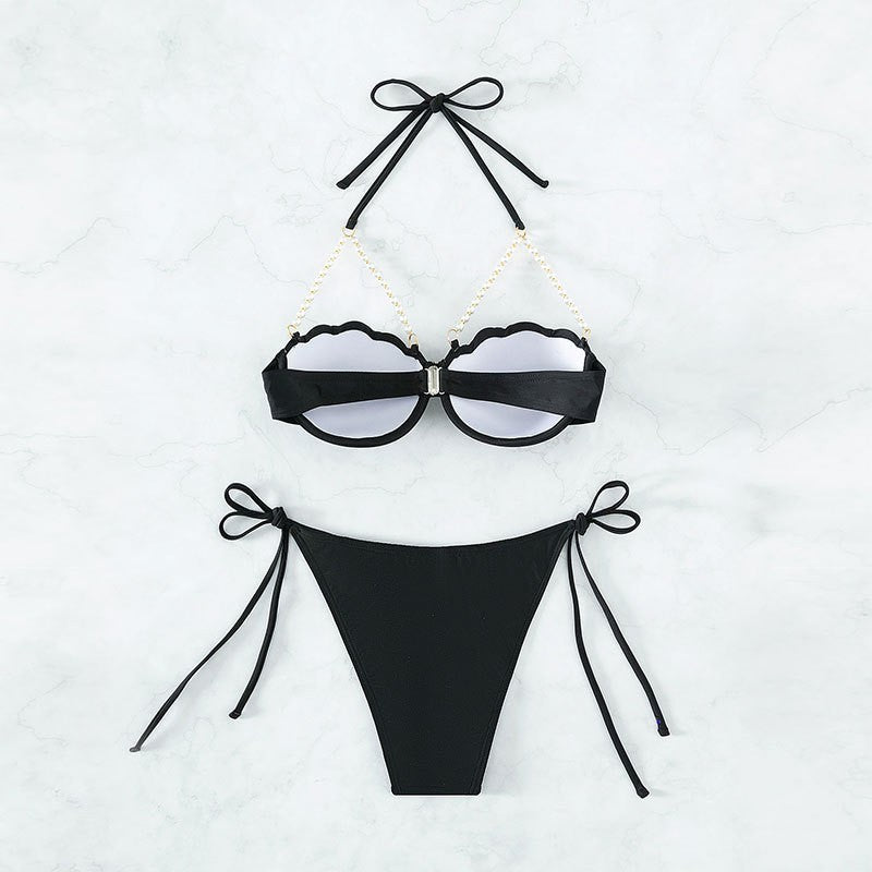 Damen Push-Up-Bikini mit Muschel-Design Drune