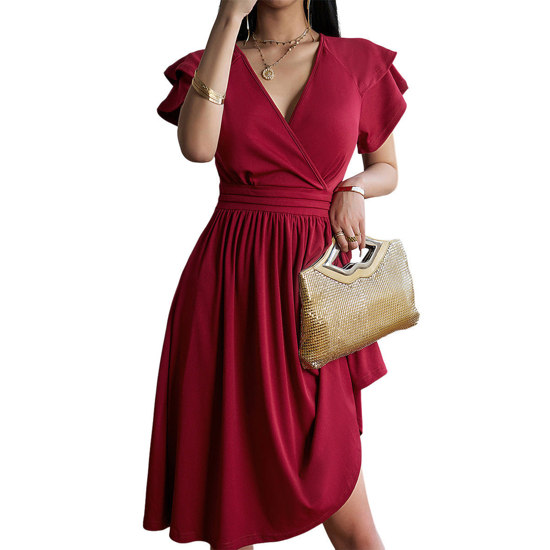 Drune | Elegantes Midi-Kleid mit V-Ausschnitt