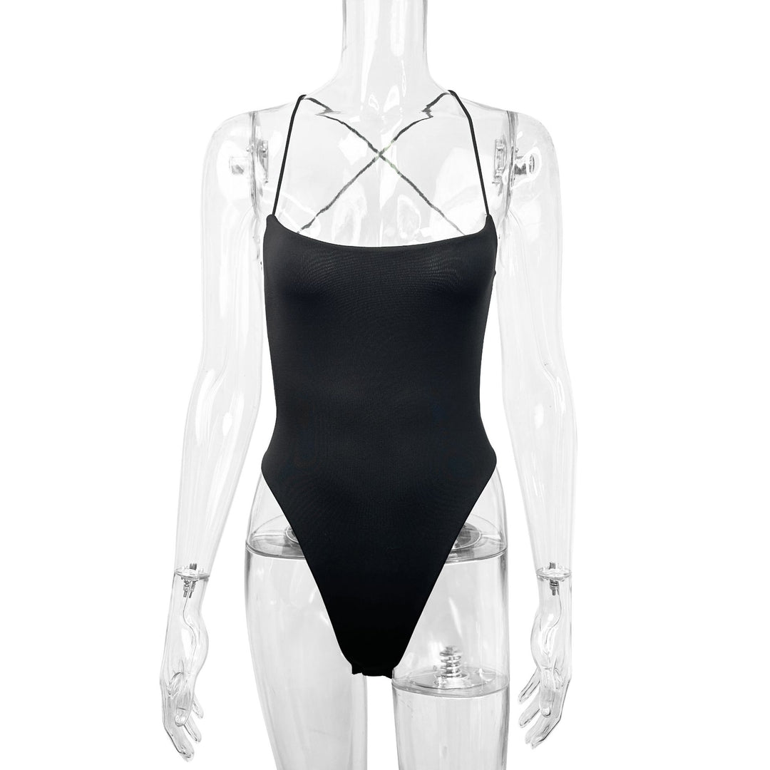 Damen Body mit tiefem Ausschnitt und schmalen Trägern Drune
