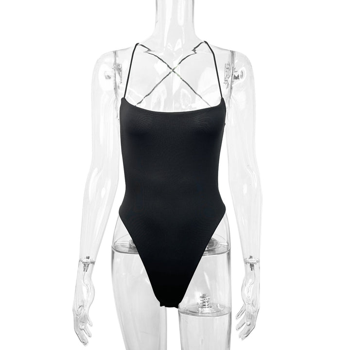 Damen Hochgeschnittenes Bade-Outfit mit schmalen Trägern Drune