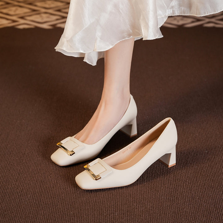 Damen Blockabsatz Kleider Pumps Drune