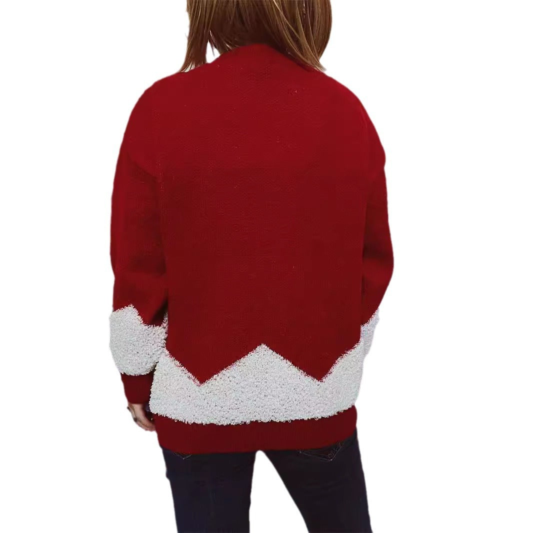 Damen Weihnachts-Pullover mit glitzerndem Baum-Motiv und kuscheliger Struktur Drune