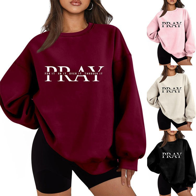 Damen Sweatshirt mit oversized Schnitt und inspirierendem Aufdruck Drune