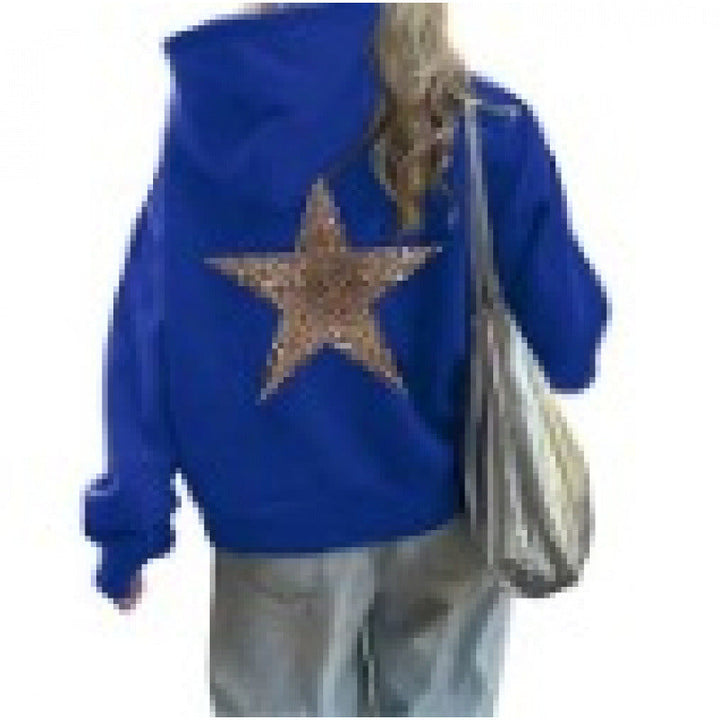 Damen Kapuzenpullover mit glitzerndem Sternmotiv Drune
