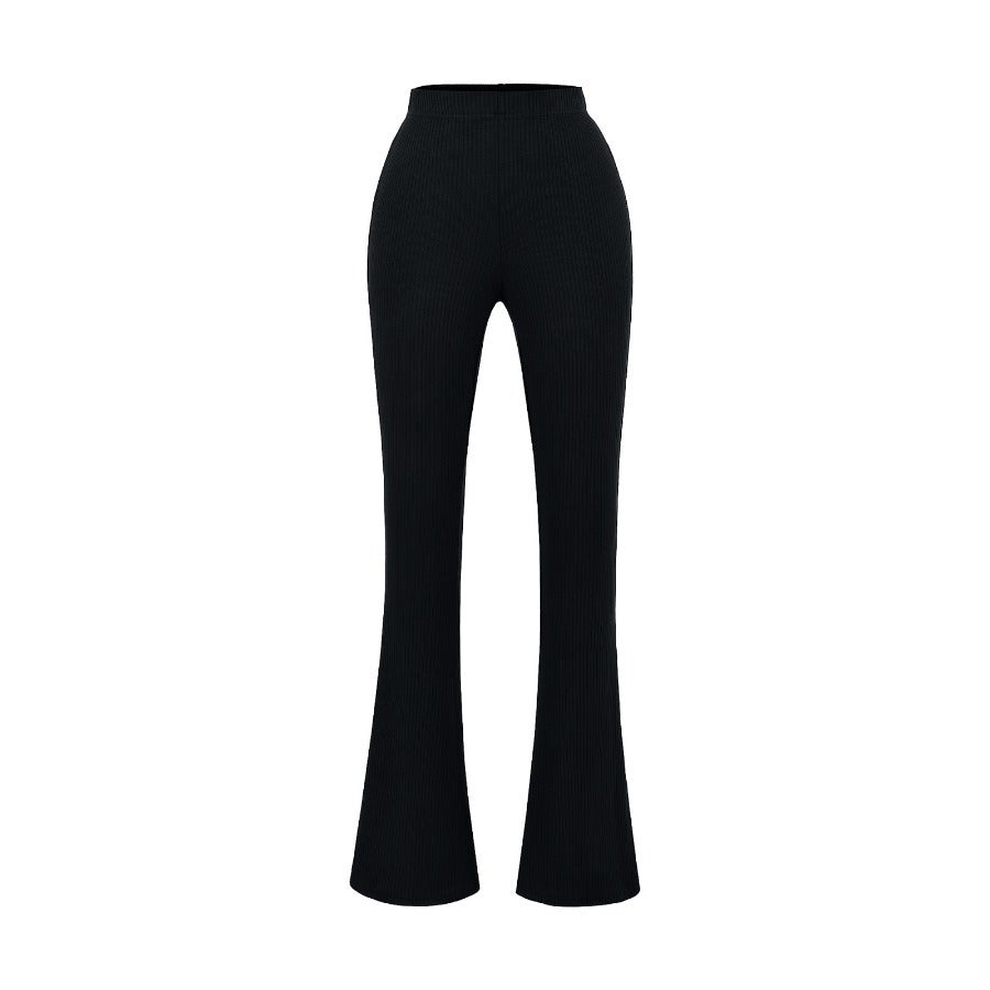 Damen Elegante Flared-Hose aus hochwertigem, elastischem Stretchmaterial mit hohem Bund Drune