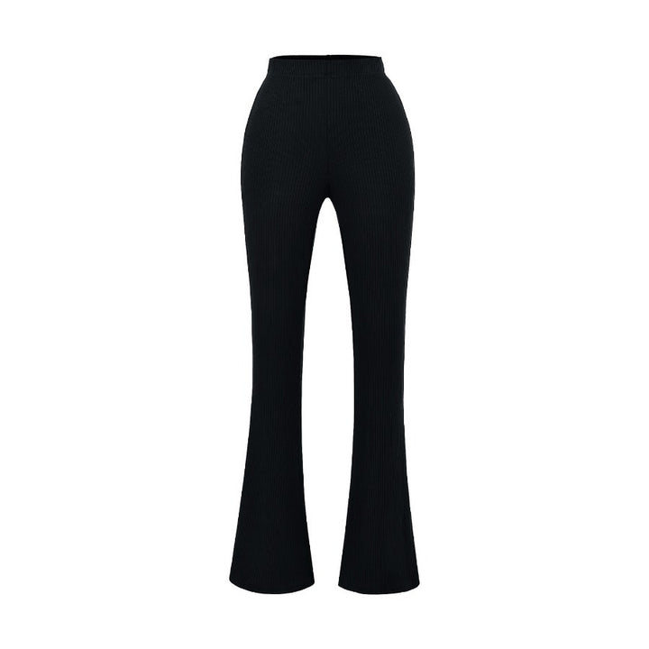 Damen Elegante Flared-Hose aus hochwertigem, elastischem Stretchmaterial mit hohem Bund Drune