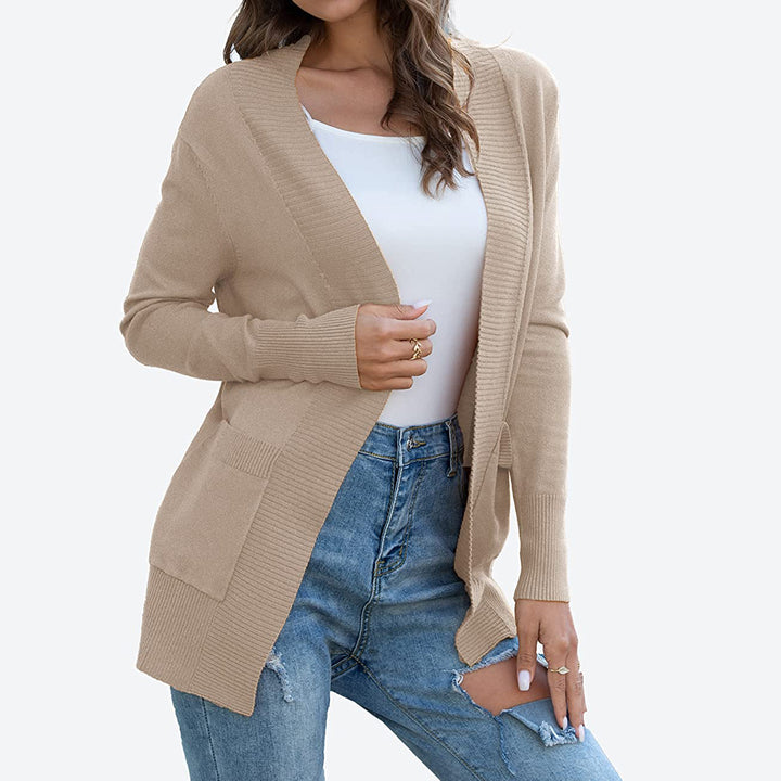 Damen Langärmliger Strickmantel Drune