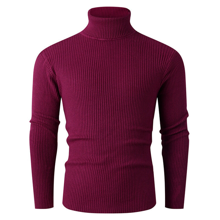 Herren eleganter Rollkragenpullover aus strukturiertem Strickmaterial Drune